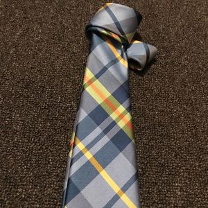 Festive Men’s Tie - The Tie Bar - light blue/plaid